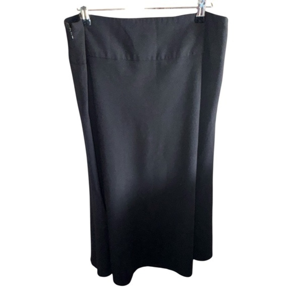Classic Black Women's Midi Skirt by New York Clothing Size 12 A Line Minimalist